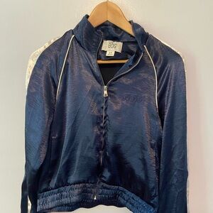 Urban Outfitters satin zip up with elastic waste